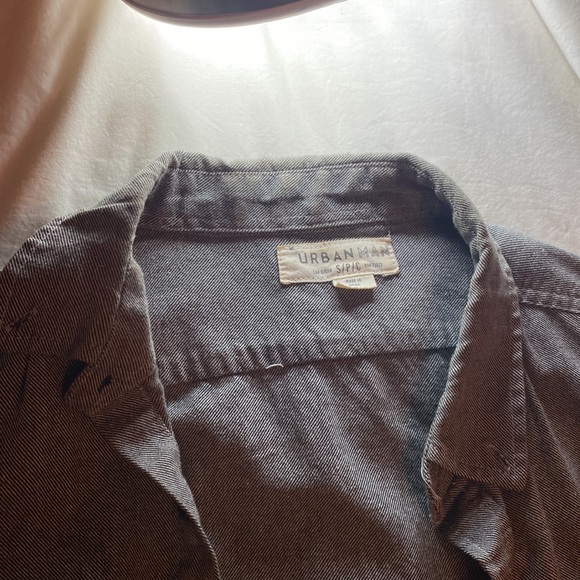 Urban Man - Grey Button Down Men Shirt size - Small - Picture 4 of 7